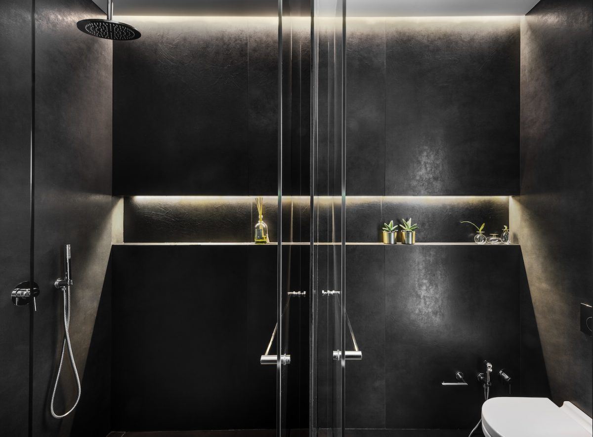 LOFT Apartment עיצוב תאורה למקלחת על ידי קמחי תאורה